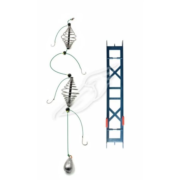 Оснастка фидерная Яман «Убийца карася», кормушка витая пружина 65 мм, груз ромб 80 г,крюк №8