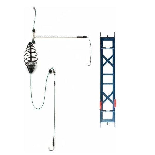 Оснастка фидерная Яман «Карп №2», кормушка 20 г, 55 мм, отвод 15 см, плетеный шнур 0,15 мм,крючок №8