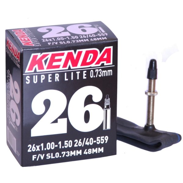 Велокамера 26 х 1,0/1,5 KENDA толщ. ст. 0,73мм SUPERLITE, F/V вентиль Presta 48мм (арт.515205)