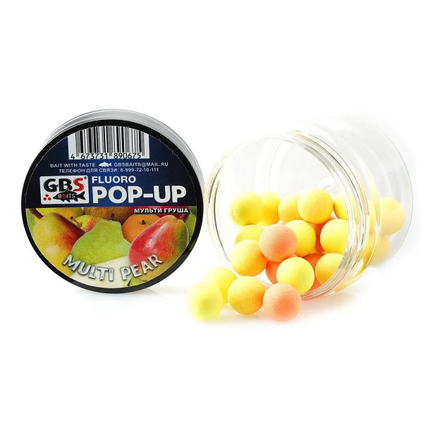 Бойлы GBS Baits Pop-up плавающие (банка) 12мм 55гр Мульти груша