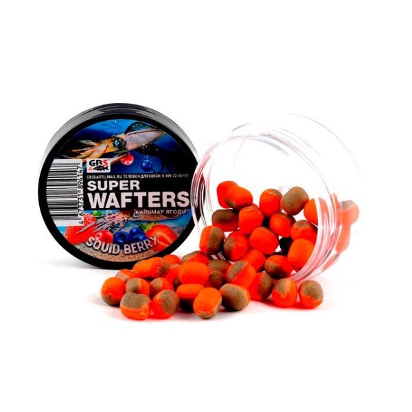 Бойлы GBS Baits Wafters 10*13мм Кальмар Ягоды