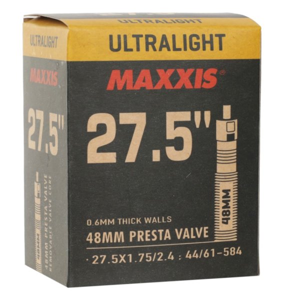 Велокамера 27,5 х 1,75/2,40 Maxxis Ultralight FV/48, 0.6mm