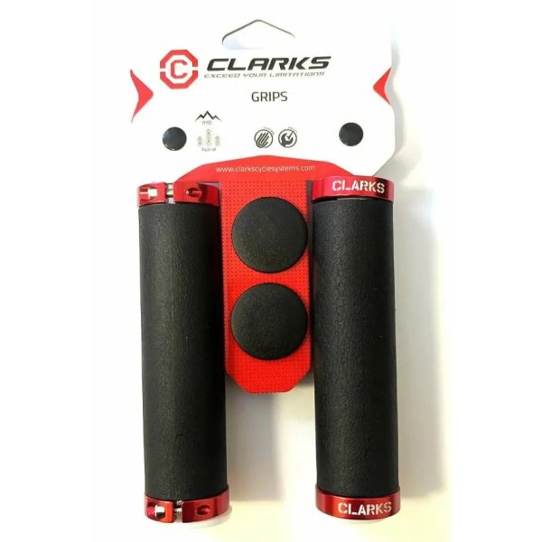 Грипсы 130 мм CLARK`S CS-001, силиконовые черные с зажимами черными