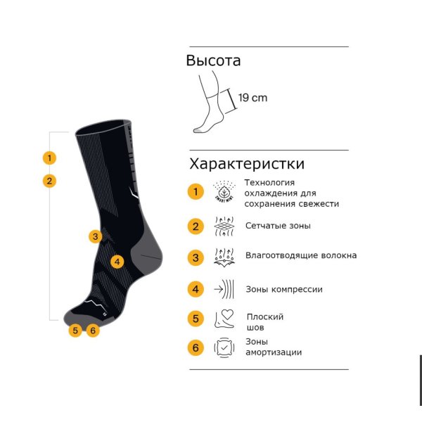 Носки Buff Coolnet Crew Black (EUR:42-44)