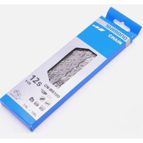 Цепь Shimano DEORE, M6100, 126 звеньев, для кассеты на 12 звезд, с замком
