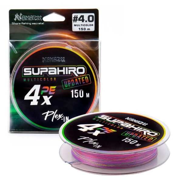 Шнур плетеный Namazu Supahiro 4Х, L-150 м, d-0,31 мм, test-20 кг,мультиколор