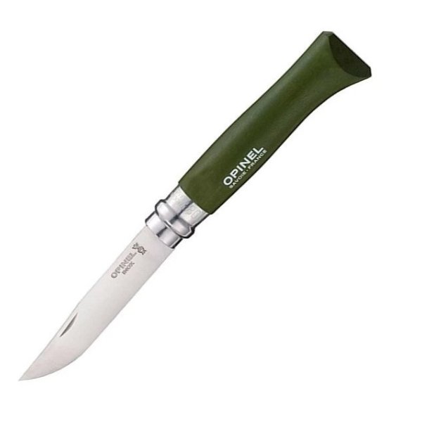 Нож Opinel №8 Trekking, нержавеющая сталь, хаки, блистер,