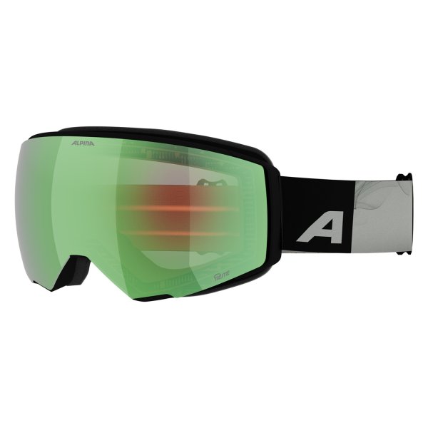 Маска горнолыжная ALPINA Granby 2 Q-Lite Black-Green Matt/Q-Lite Green S2 (US:M)