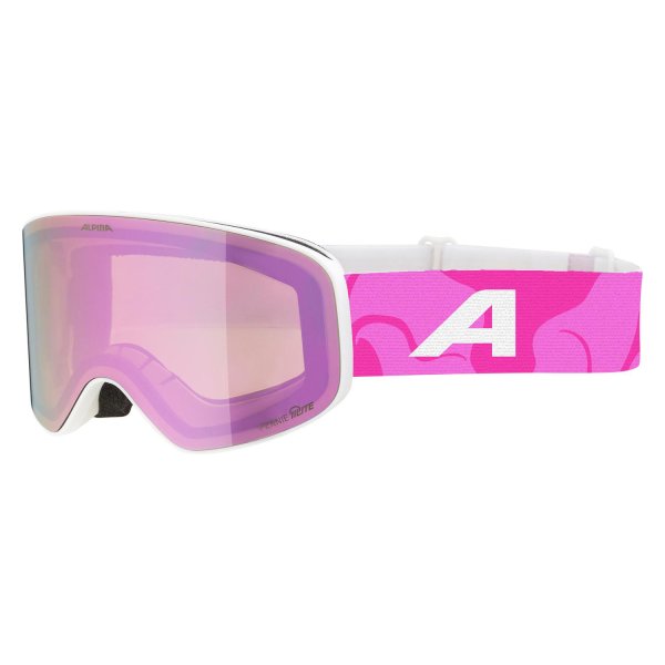 Маска горнолыжная ALPINA Fernie QLite White-Pink Matt/Q-Lite Pink S2 (US:S)