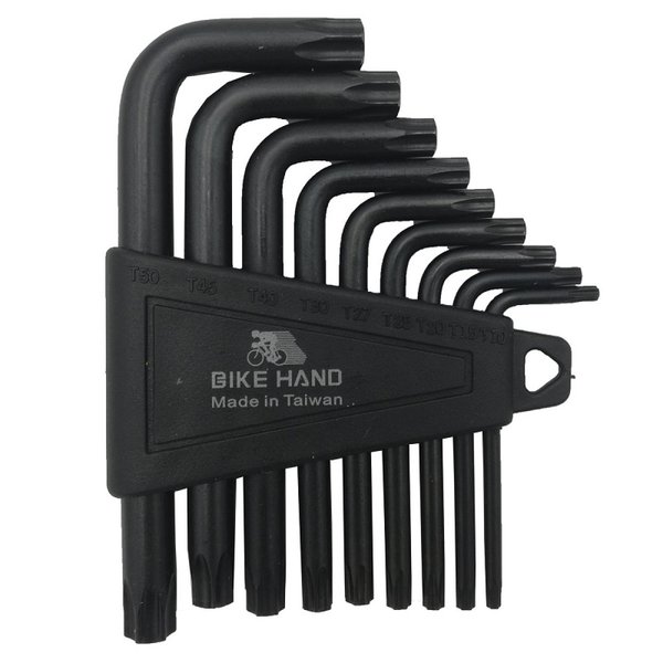 Набор ключей TORX YC-633S Г-образн. звездочка T10/T15/T20/T25/T27/T30/T40/T45/T50 сталь BIKEHAND