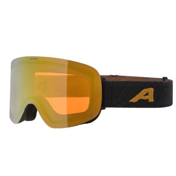 Маска горнолыжная ALPINA Penken Q Black-Gold Matt/Q Gold S2 (US:L)