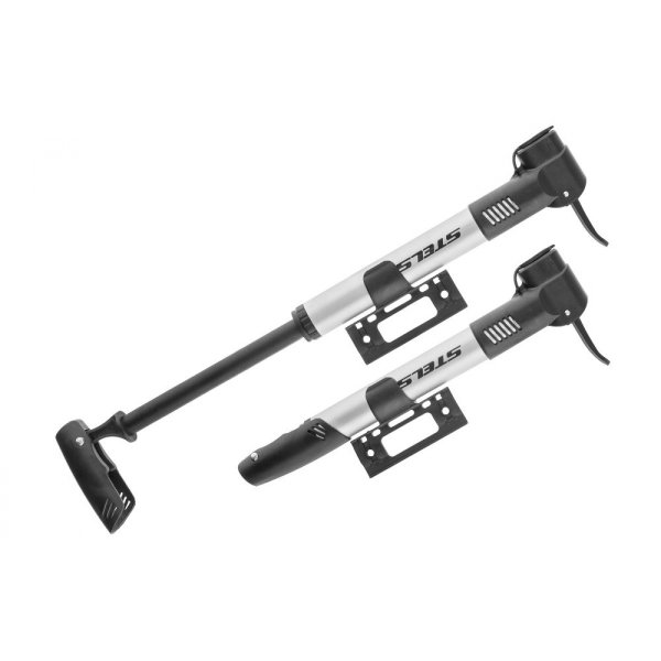 Насос ручной Stels HP-13, компактный, алюминиевый с креплением на раму, серый