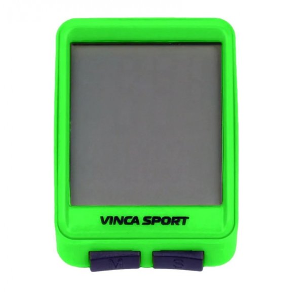 Велокомпьютер беспроводной Vinca Sport V 1507 12 функций, зеленый с черным