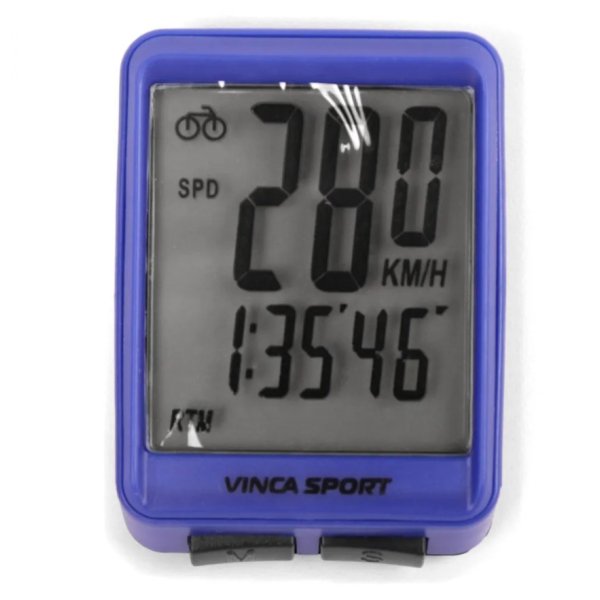 Велокомпьютер беспроводной Vinca Sport V 1507 12 функций, синий с черным