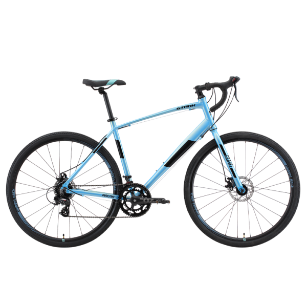 Велосипед STARK Gravel 700.1 D, голубой/черный, рама 20