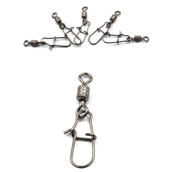 Вертлюг с застежкой Namazu ROLLING RIBBED SWIVEL WITH NICE SNAP, цв. BN, р. 12, test-8 кг, катаный (