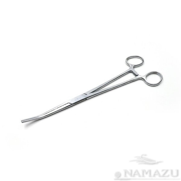 Зажим-корнцанг рыболовный Namazu, L-220 мм, прямой, нерж. сталь