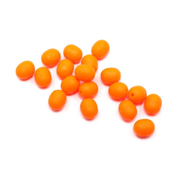 Бусина фидерная Namazu Soft Beads, PVC, овальная, d-6,4 мм, L-8,3 мм, цв. фц. оранж. (уп. 20 шт.)