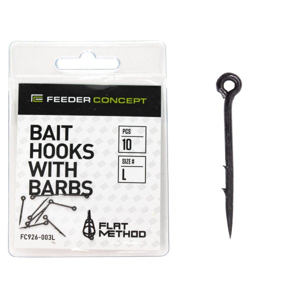 Шипы для бойлов/приманок Feeder Concept Flat Method BAIT HOOKS WITH BARBS р,001S 10шт.