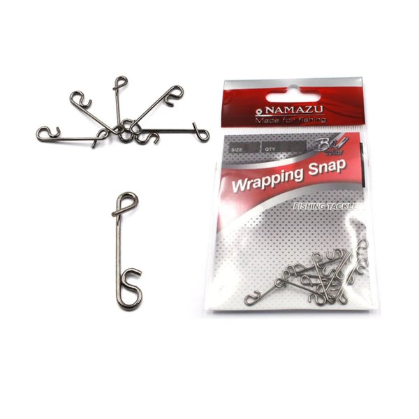 Безузловая застежка Namazu WRAPPING SNAP, цв. BN, р. M, test-8 кг (уп.10 шт)