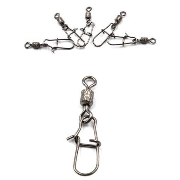 Вертлюг с застежкой Namazu ROLLING RIBBED SWIVEL WITH NICE SNAP, цв. BN, р. 14, test-4 кг, катаный (