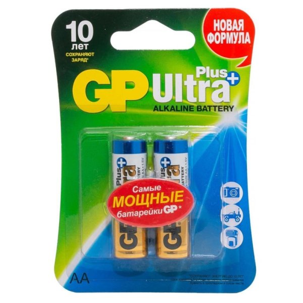 Батарейка GP Ultra Plus alkaline AA LR6 2шт