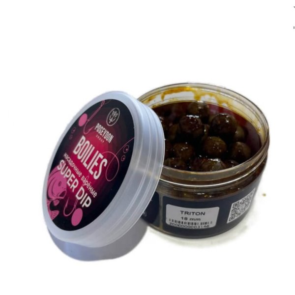 Бойлы ПОСЕЙДОН ВАРЕНЫЙ НАСАДОЧНЫЙ SUPER DIP (TRITON 14 mm), 150гр.