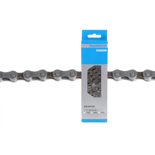 Цепь Shimano, HG40,114 звеньев, для трещотки/кассеты на 6/7/8 звезд