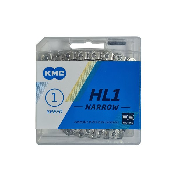 Цепь односкоростная КМС HL1 Half Link NARROW, 112 звеньев, с замком