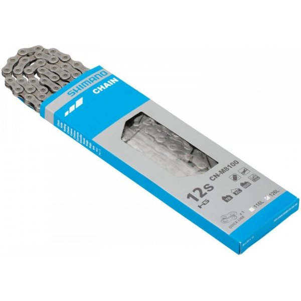 Цепь Shimano ХТ M8100, 126 звеньев, для кассеты на 12 звезд, с замком