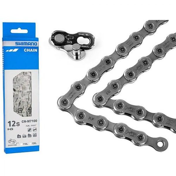 Цепь Shimano SLX, M7100, 126 звеньев, для кассеты на 12 звезд, с замком