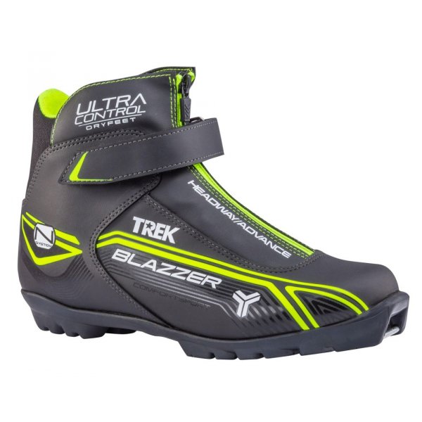 Ботинки лыжные TREK Blazzer Control 1 NNN (черный, лого лайм неон) (р. RU46;EU47;CM30)