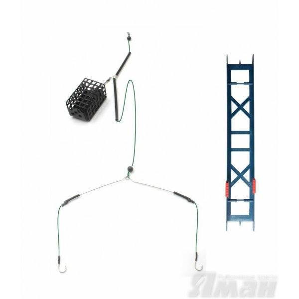 Оснастка фидерная Яман «Лещ №2», кормушка 40 г, коромысло 16 см, шнур 0,15 мм, крючок №10 Chinu Ring