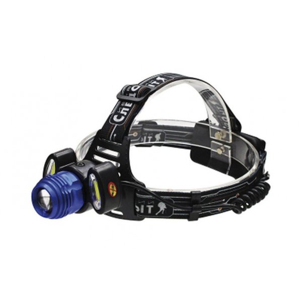 Фонарь налобный СИБИРСКИЙ СЛЕДОПЫТ-Лайт, 1 LED + 2 COB, zoom, аккум. 220В/60/