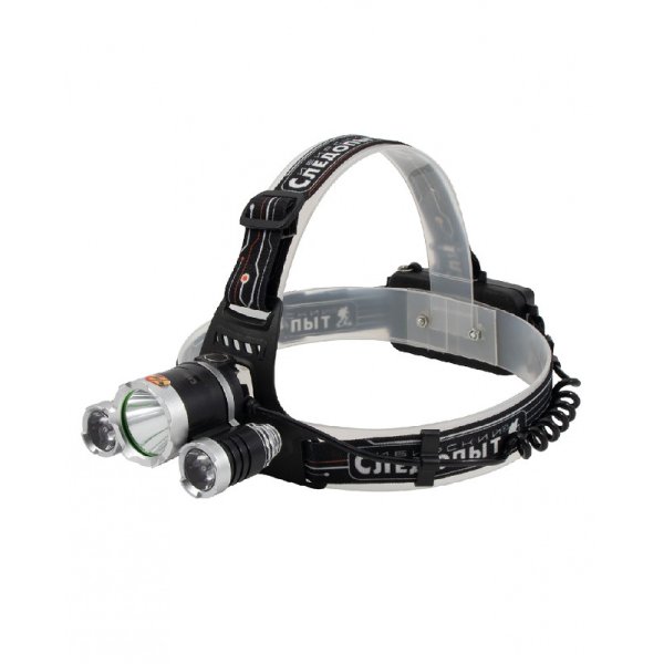 Фонарь налобный Сибирский Следопыт -Fisher, 1 LED WARM + 2 LED UV ,аккум.220В/100/60/