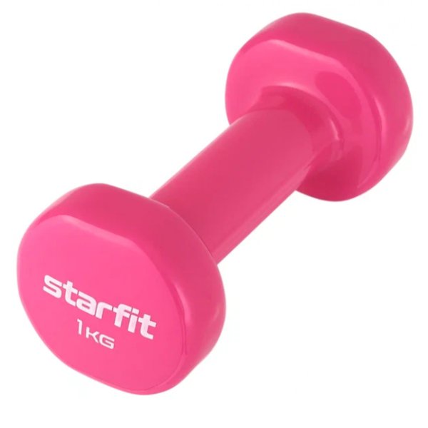 Гантель виниловая STARFIT DB-101 1 кг розовый