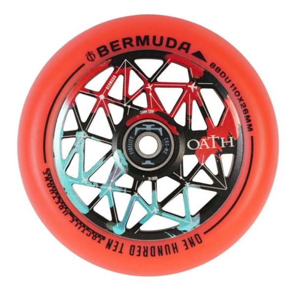 Колесо для трюкового самоката Oath Bermuda 110 (2 шт.) черный/бирюзовый/красный