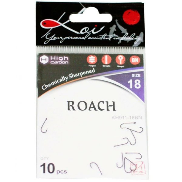 Крючки KOI ROACH, размер 18 (INT) цвет BN (10шт.)