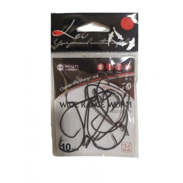 Крючки офсетные KOI WIDE RANGE WORM, размер 2 (INT), цвет BN, (10 шт.)