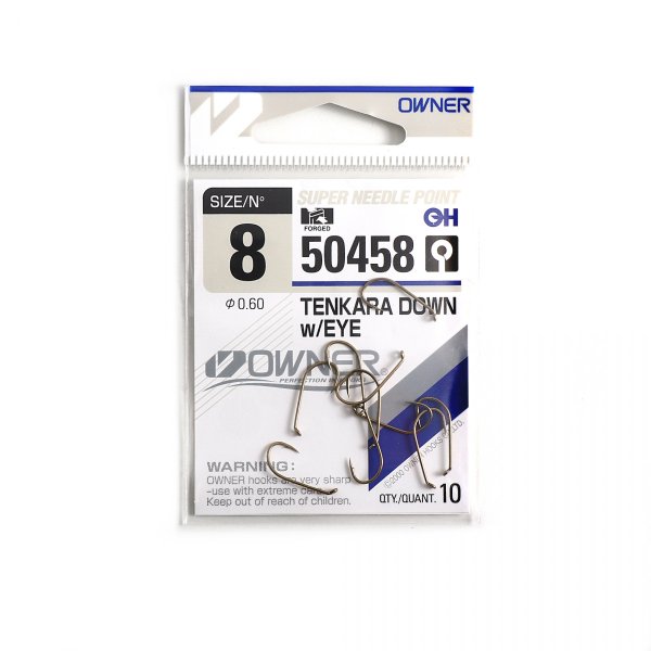 Крючки OWNER Tenkara Down w/eye brown №8 (10шт.)