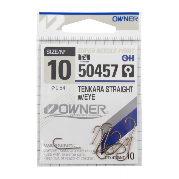 Крючки OWNER Tenkara Straight w/eye brown №10 (10шт.)