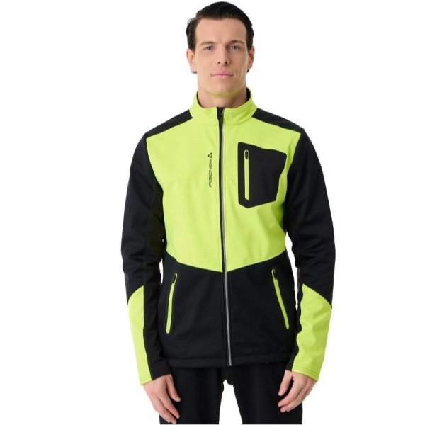 Куртка мужская FISCHER Softshell Warm (FW22/23) (черно-лим.) р-р 46 (S)