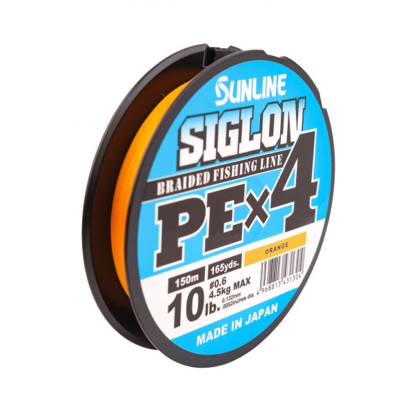 Леска плетеная (шнур) Sunline SIGLON PEх4 / Orange / PE 1.0 / 0,171мм / 7,7кг / 150м