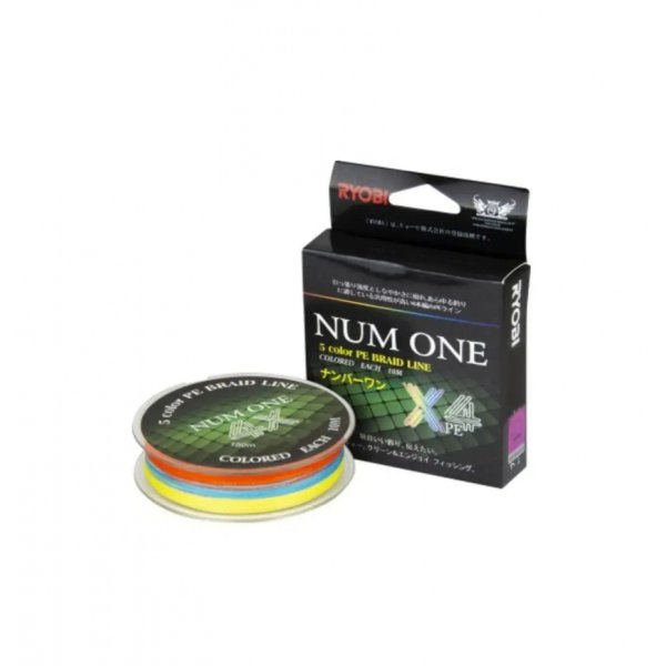 Леска плетеная (шнур) RYOBI NUM ONE PE4X Multi Colour / PE1.5 / 0,205мм / 100м