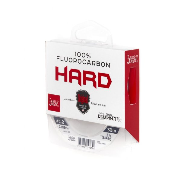 Леска флюорокарбон Lucky John FLUOROCARBON Hard Ø - 0,185мм, тест 2,64кг, 30м