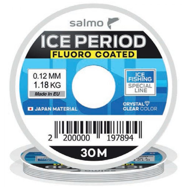 Леска флюорокарбон Salmo ICE PERIOD FLUORO COATED Ø - 0,08мм, тест 0,61кг, 30м