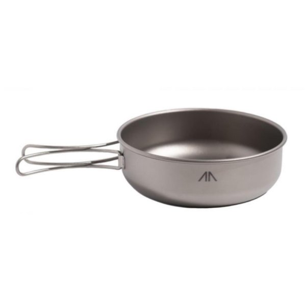 Миска с ручками GORAA TITANIUM SINGLE-WALL BOWL WITH FOLDING HANDLE 600мл, серый