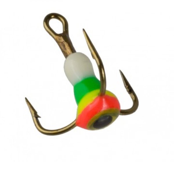 Тройник MUSTAD № 12 3D глазок с эпоксидом 102P с фосфором Helios (TRMS-12-E-102P)