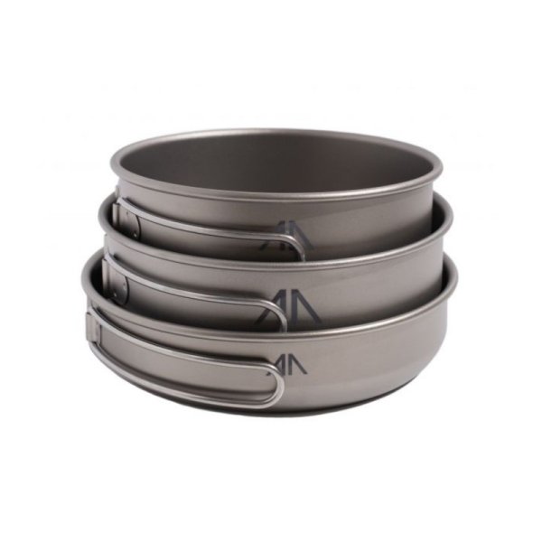 Набор посуды GORAA TITANIUM POT AND PAN COOK SET, серый, размер 500+550+680мл