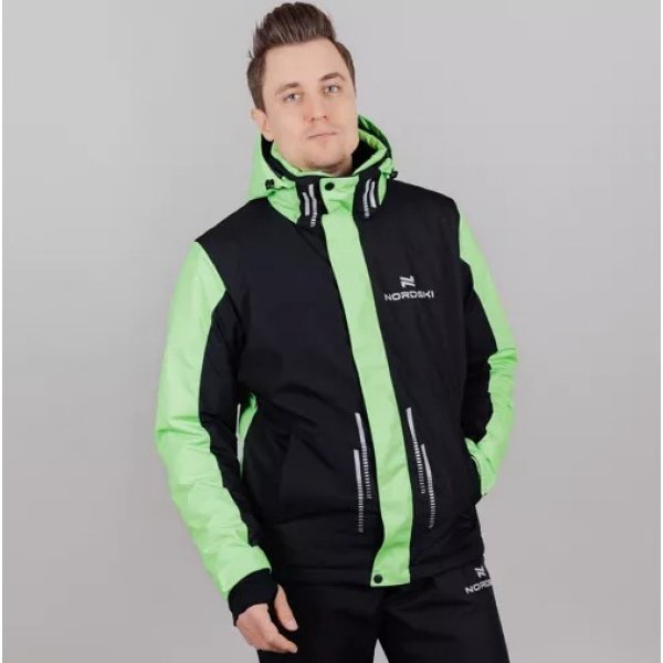 Горнолыжная куртка Nordski Extreme Black/Lime (48-M)